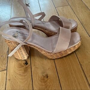 Jeffrey Campbell Nude Wedge Sandals